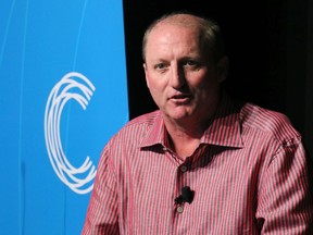 Berkshire Hathaway's Greg Abelspeaks at a Calgary Chamber of Commerce in 2015.