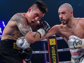 Calgary's Steve 'The Dragon' Claggett fights Quebec's Mathieu Germain in 2019. The two have an upcoming rematch bout scheduled for Hilton Quebec set to be shown on PunchingGrace.com (6 p.m.).
