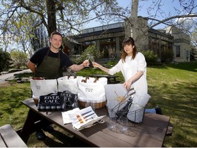 Head chef Scott MacKenzie and general manager Tamae Schafer from the River Cafe will be celebrating its 30th anniversary. Although the restaurant on Princes Island is closed for dining, it has takeout picnic baskets. Darren Makowichuk/Postmedia