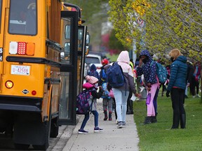 St. Pius X Elementary School students head back to school on Tuesday, May 25, 2021, as schools across Alberta resumed in-person classes again.