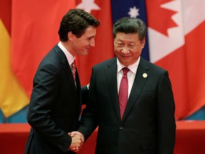 Chinese President Xi Jinping and Prime Minister Justin Trudeau during the G20 Summit in Hangzhou, Zhejiang province, China, on Sept. 4, 2016.