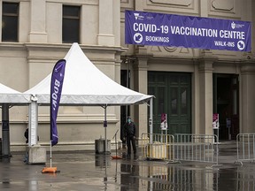 A COVID-19 vaccination centre at the Royal Exhibition Building in Carlton is seen, as lockdown restrictions ease on June 18, 2021 in Melbourne, Australia.