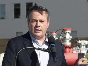 Premier Jason Kenney in Edmonton on Tuesday, Oct. 6, 2020, announced a strategy to grow and expand the natural gas sector.