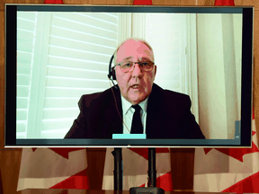 Bill Blair, Minister of Public Safety and Emergency Preparedness, holds a virtual press conference in Ottawa on Monday June 21, 2021, to provide updates on Canada's COVID-19 border measures.