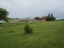 Some of the graves at the Marieval residential school now marked with red flags.