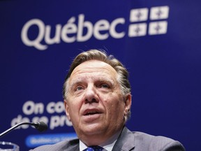 Quebec Premier Francois Legault addresses a news conference in Montreal, on Monday, September 28, 2020. The unfairness of the current equalization formula benefits Quebec far more than any other province, writes Bill Bewick.