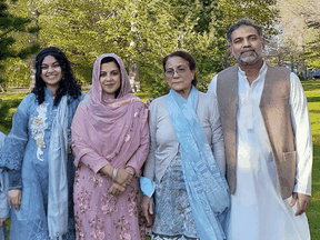 Syed Afzaal, 44, right, and his family were walking Sunday night on June 6 in London, Ont., when they were struck by a driver who police believe targeted them because they are Muslim. Faez Afzaal, 9, not shown, was injured while Yumnah Afzaal, 15; Madiha, 44, the wife of Syed Afzaal; and Syed Afzaal's 74-year-old mother were killed.