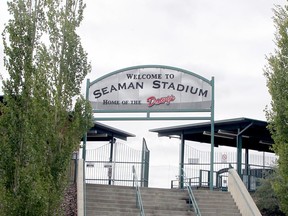 The Okotoks Dawgs announce exciting developments for the upcoming 2021 WCBL season. Highlights included the Dawgs hosting the 2021 WCBL All-Star Game and the opening of the Core 4 Corner seating area at Seaman Stadium. Wednesday, September 2, 2020. Brendan Miller/Postmedia