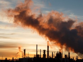 FILE PHOTO: The Imperial Oil Strathcona Refinery is seen at sunrise in Edmonton.