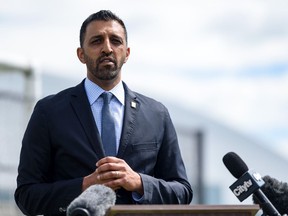 File photo: Councillor George Chahal speaks at a press conference on Friday, June 25, 2021.