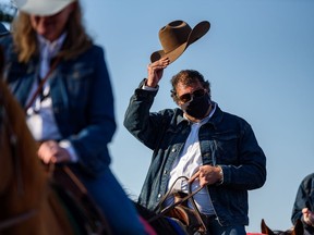 Mayor Naheed Nenshi was photographed during the Calgary Stampede parade at the Stampede grounds on Friday, July 9, 2021. Azin Ghaffari/Postmedia