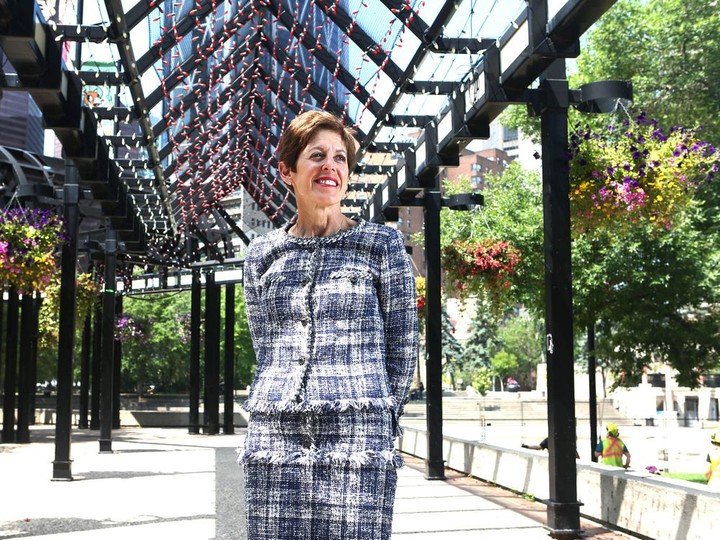  Deborah Yedlin poses near Olympic Plaza Stephen Ave Mall in Calgary on Tuesday, July 6, 2021. The Calgary Chamber of Commerce has appointed Deborah Yedlin as its new president and CEO.