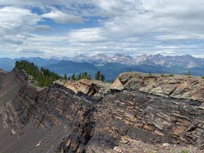 This handout image shows Grassy Mountain, Alberta looking southwest. Supplied photo.