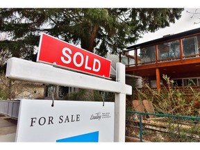 A home for sale and sold sign in Bridgeland was photographed on Tuesday, May 4, 2021.