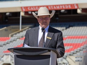 Dana Peers, interim CEO of the Calgary Stampede, speaks about safety measures for this year's Stampede on Monday, June 14, 2021.