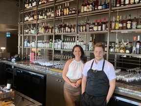 General Manager Brittany Thompson and culinary director Garrett Martin at the Concorde Group's newly opened Major Tom restaurant, 40 storeys above 7th Avenue and 2nd Street S.W. Photo courtesy Concorde Entertainment Group.