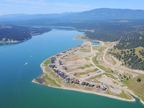 A view of Lake Koocanusa and Koocanusa Village.