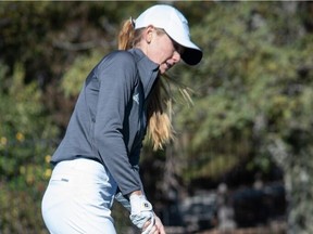Calgary's Katy Rutherford, pictured in competition for the NCAA's University of Nevada Wolf Pack, won the Calgary Ladies Golf Association's City Amateur in June 2021 and is now preparing to turn pro. (Courtesy of University of Nevada)
