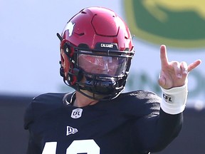 Calgary Stampeders Bo Levi Mitchell is shown during the CFL team's first training camp practice in Calgary on Saturday, July 10, 2021. Jim Wells/Postmedia