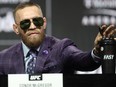 MMA - UFC264  - Dustin Poirier v Conor McGregor - Press conference - T-Mobile Arena, Las Vegas, United States - July 8, 2021 Conor McGregor during press conference REUTERS/Steve Marcus