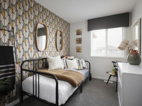 A secondary bedroom in the Carter show home by Morrison Homes in Cornerstone.