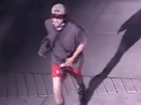 Calgary police have released images of a suspect wanted in connection with a July 30 stabbing near James Short Park.