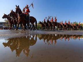 The Lord Strathcona's Horse regiment rides in the Calgary Stampede parade on Friday, July 9, 2021.