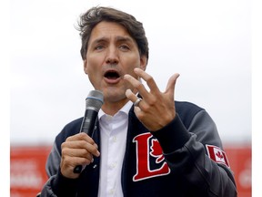 Justin Trudeau on the campaign trail, seen here in Calgary on Aug. 19. Chris Nelson writes that while some might have thought this election would be a cakewalk to a majority government for the Liberals, the path is now somewhat rocky.. Darren Makowichuk/Postmedia