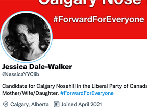 Calgary-Nosehill Liberal candidate Jessica Dale-Walker is under fire for tweets she wrote last year.