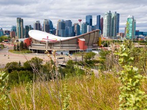 The Scotiabank Saddledome, home of the Calgary Flames, was photographed on Monday, August 23, 2021. The Flames have announced that fans will need to be fully vaccinated against COVID-19 to attend games.
Gavin Young/Postmedia