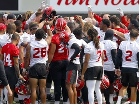 The Calgary Stampeders during practice at McMahon stadium in Calgary on Thursday, August 5, 2021. Darren Makowichuk/Postmedia