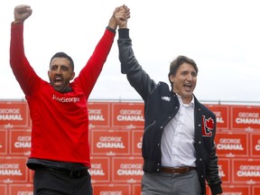 Prime Minister Justin Trudeau was in town to rally with candidate George Chahal at the Whitehorn Community Centre in Calgary on Thursday, August 19, 2021.