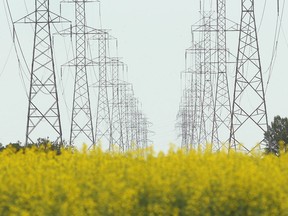 Power transmission lines are shown on the eastern edge of Calgary.