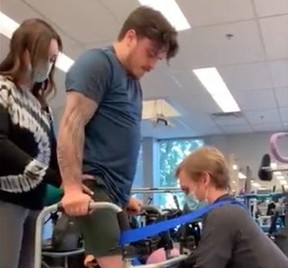 Humboldt Broncos crash survivor Ryan Straschnitzki posted a video Tuesday of him taking steps with a walker.