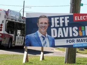 Election signs hang outside Jeff Davison's mayoral campaign office in the SE. Friday, September 3, 2021.