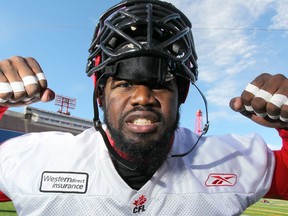 Calgary Stampeders Shawn Lemon poses following practice in Calgary, Alta. on Friday November 21, 2014. The Calgary Stampeders play the Edmonton Eskimos on Sunday in the CFL Western Final for a berth to the Grey Cup. Jim Wells/Calgary Sun/QMI Agency