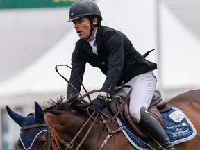 Ireland's Conor Swail rides Count Me In in the first round of the Cardel Homes Jumper competition in the International Ring at Spruce Meadows on Wednesday, September 1, 2021. Azin Ghaffari/Postmedia