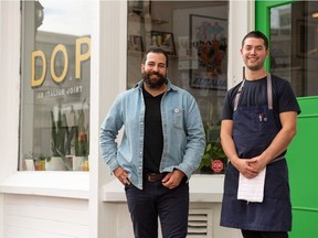 D.O.P owner Tony Migliarese, left, and Head Chef Sandro Chinea pose for a photo on Thursday, September 23, 2021. Azin Ghaffari/Postmedia