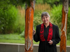linda manyguns is seen photographed in the Feather Courtyard in Calgary on August 4, 2021.