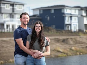 Cody Crosby and Brittany Aitken are looking forward to moving into their new home by Douglas Homes in Waterford, a new community in Chestermere.