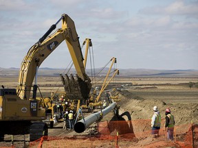 Construction of the Dakota Access oil pipeline near St. Anthony, an unincorporated community in Morton County, N.D., Oct. 8, 2016.