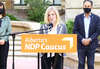 Rachel Notley speaks in front of the McDougall Centre on Sept. 23, 2021.