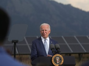 U.S. President Joe Biden visits the National Renewable Energy Laboratory (NREL), in Golden