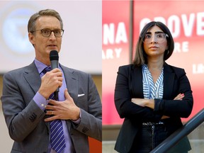 Conservative incumbent  Greg McLean (left) and Liberal candidate Sabrina Grover (right)  are among candidates vying for the seat in Calgary Centre.