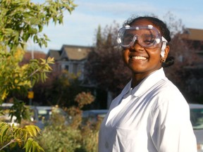 First year U of C engineering student Chukwudiebube Anachebe poses for a photo in the SW. Anachebe is competing in an international science competition called the Breakthrough Junior Challenge.