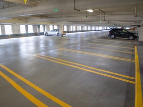 A nearly empty level of Centennial Parkade was photographed on Wednesday, Sept. 1, 2021. The Calgary Parking Authority is projecting that 2021 revenues will be just 60 per cent of pre-pandemic levels.