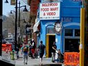 Pedestrians are seen walking in Inglewood on a hot afternoon.  Friday, April 30, 2021. 