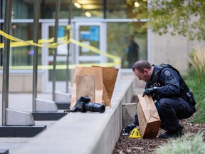 The Calgary Police are investigating the scene of a stabbing that took place earlier in the morning on Friday, October 15, 2021. Azin Ghaffari/Postmedia