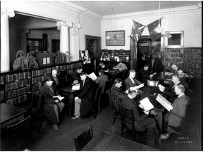 Calgary's first library opened in 1912 and the borrowing of books took off in popularity. This photo shows the old Calgary Public Library, now the Memorial Park branch, which was also the site of Calgary's first, short-lived university. Calgary Herald archive photo.