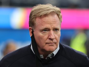 File photo: NFL commissioner Roger Goodell looks on before the Las Vegas Raiders play against the Los Angeles Chargers at SoFi Stadium on October 4, 2021 in Inglewood, California.